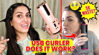 Magical Usb Curler  does ot work  Auto Rotating Cordless Hair Curler  Natasha waqas [upl. by Nnair]