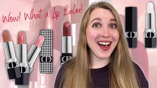 NEW DIOR LIP BALMS  MATTE amp SATIN  Swatches amp Comparisons with Chanel Hermes amp More [upl. by Photima550]