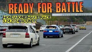 CRAZY CIVIC Battles at Central Circuit Kansai JAPAN  ZEROFIGHTER Honda One Make Race N1N2S Builds [upl. by Nolrev970]