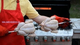 Rotisserie Grilling Two Chickens [upl. by Cira124]