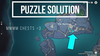 How to complete the puzzle to get 2 exquisite chests in The Narrows Enkanomiya  Genshin Impact [upl. by Brott415]