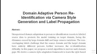 Domain Adaptive Person Re Identification via Camera Style Generation and Label Propagation [upl. by Trauts]