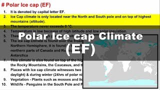 Koppen Scheme  Polar Ice cap Climate EF  UPSC IAS Geography [upl. by Amarillas]