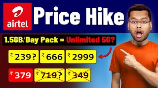 Airtel New Plans 2024 after Price Hike and Unlimited 5G Data on 1 5 GB Day Plan or Not [upl. by De339]