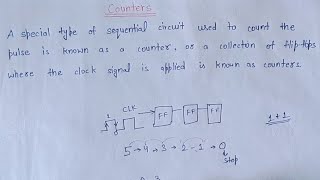 Counters  MOD  Asynchronous and Synchronous Counter  Explained in Hindi [upl. by Ahsatak710]