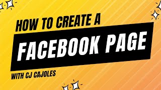 How To Create A Facebook Page [upl. by Edalb754]