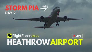 Live London Heathrow Airport  STORM PIA DAY 2 [upl. by Aneleasor]