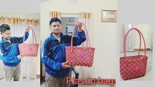 Plastic basket bag new design [upl. by Ardnazxela]