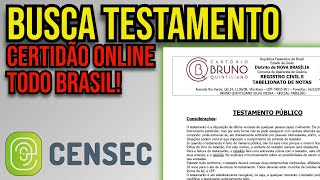 COMO CONSULTAR TESTAMENTO PELA INTERNET CENSEC  2024 [upl. by Shari]