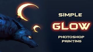 Paint glow using only the brush tool  Photoshop Painting [upl. by Knepper529]