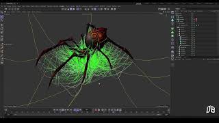 Cinema 4d spider net dynamic simulation test [upl. by Ettenyl]