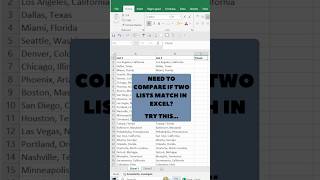 How to Quickly Check If Two Lists Match in Excel  Fast and Easy Tutorial excel exceltips [upl. by Boynton]