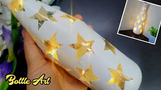 Easy glass bottle lamp  Glass bottle DIY  Bottle light  Easy Home decoration ideas [upl. by Eltsyrhc549]