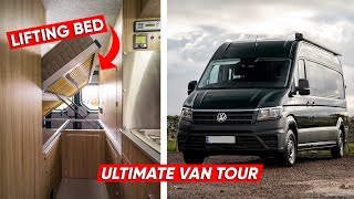 The Ultimate VW CRAFTER Van Tour  HUGE BED [upl. by Adelle974]