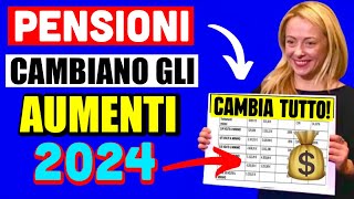 🔴 ULTIMORA PENSIONI AUMENTI 2024 👉 CAMBIANO DI NUOVO GLI IMPORTI RIVALUTAZIONE 📈 NUOVA SORPRESA💰 [upl. by Eniamart]