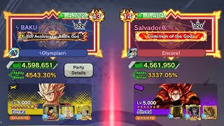 BAKU vs Salvador 14x God Rank Live Recording DRAGON BALL LEGENDS dragonballlegends [upl. by Eidderf600]