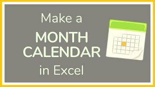 How to Create a Month Calendar in Excel  Tutorial 📆 [upl. by Pillsbury34]