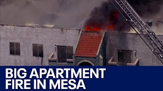 Massive Mesa apartment fire displaces residents [upl. by Brade]