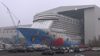 Float Out Norwegian Breakaway at Meyer Werft [upl. by Oicram]