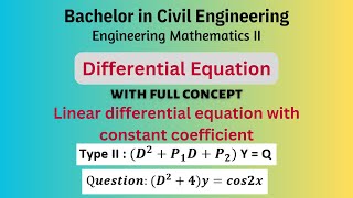 Linear differential equation with constant coefficient  Engineering Mathematics II  4 [upl. by Emorej193]