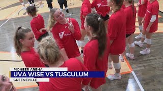 Tusculum volleyball tops UVA Wise in SAC showdown [upl. by Eeliab]