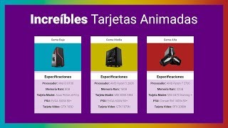 ¡Increíbles 😲 TARJETAS ANIMADAS  HTML  CSS  2019  MagtimusPro [upl. by Nosemyaj]