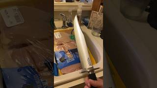 Cold Steel Natchez Bowie Back Cut Demo on Meat [upl. by Aihsekal]