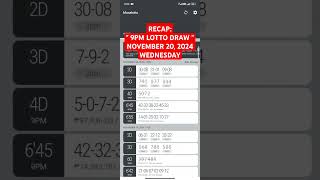 Pcso official Lotto Result 9pm draw tonight November 20 2024 Wednesday lottorecaptoday lottodraw [upl. by Nryhtak]