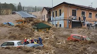 A moment ago Flood in Barcelona Spain streets and airport sank [upl. by Florry]