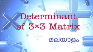 Maths 12Determinant of 3×3 Matrix malayalam StudentsCornerMalayalam [upl. by Brahear267]