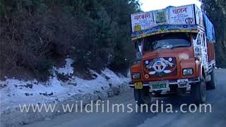 Winter snow at Mashobra en route Shimla  denuded deforested barren slopes [upl. by Nitsruk414]