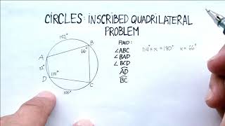 Circles Inscribed Quadrilateral Example Three [upl. by Nossah56]