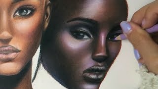 🌈 Colouring Skin Tones Using Prismacolor Pencils Timelapse [upl. by Douty]