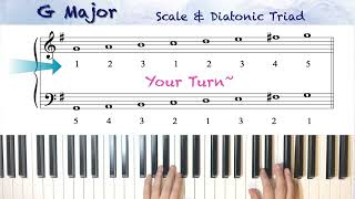 Exercise G Major Scale amp Diatonic Triad [upl. by Grewitz396]