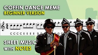 Coffin Dance Meme  Sheet Music with Easy Notes for Recorder Violin Beginners Tutorial  Astronomia [upl. by Standish]