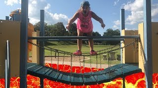 The Floor is Lava At The Park Playground For Kids NEW PARK [upl. by Arihsaj]