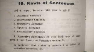 Types of sentence in English grammar Assertiveinterrogativeoptativeimperativeexclamatory sentc [upl. by Jacintha]