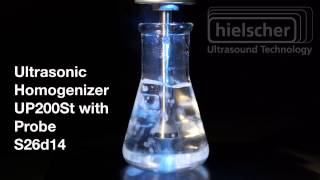 Hielscher Ultrasonic Homogenizer UP200St  Dissolving Sugar Crystals in Water [upl. by Freytag]