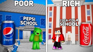 PEPSI amp COCA COLA RICH vs POOR Mikey amp JJ SCHOOL Minecraft Challenge  Maizen Family Battle [upl. by Llehcsreh297]