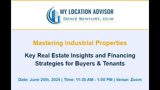 CRE WEBINAR MASTERING INDUSTRIAL PROPERTIES [upl. by Ardaid]