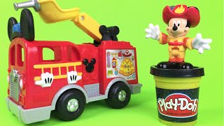 Play Doh Mickey Mouse Clubhouse Save the Day Fire Truck Rescue Toys Play Doh [upl. by Ursi]