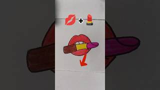 Satisfying creative painting 💋💄 Emoji Mixing painting coloring lips lipstick red [upl. by Igor]