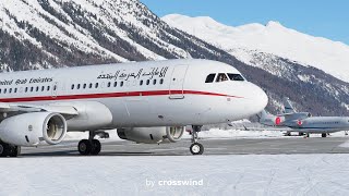 POWERFUL Airbus A320 Takeoff at Samedan Airport 30122019 [upl. by Beulah]