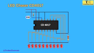 How to make LED Chaser circuit with 4017 IC only [upl. by Cullin]