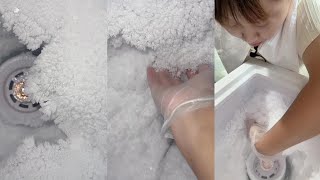 ICE BITES  MOUTH WATERING CRUNCHES  ASMR FREEZER FROST ICE EATING WITH HER❄ [upl. by Rehptsirhc145]