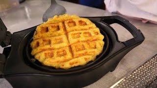 Receta WAFFLES PATACONES con QUESO  facil y rapida hecha en casa [upl. by Akihsar]