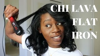 CHI LAVA FLAT IRON ON NATURAL HAIR  YoursTrulyYinka [upl. by Elwyn]