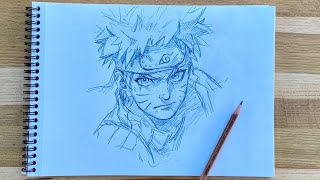 Anime Drawing Draw Naruto Uzumaki with a Pencil  手绘鸣人 [upl. by Gonzales]