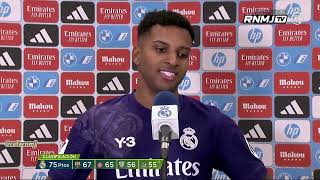 DECLARACIONES de RODRYGO post Real Madrid 20 Athletic realmadridathletic [upl. by Alyahsal761]