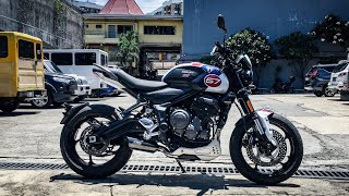 Full exhaust system on a 2024 Triumph Trident 660 [upl. by Cinimod]